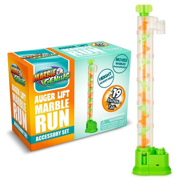 slide 2 of 7, Marble Genius Auger Lift: Expandable Marble Run Accessory Set - Neon