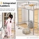 preview thumbnail 3 of 6, Heavy Duty Loft Bed Frame Metal Loft Bed Twin Size w/ Guardrail
