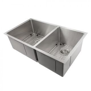 ZLINE Undermount Double Bowl Sink in Stainless Steel with Bottom Grid