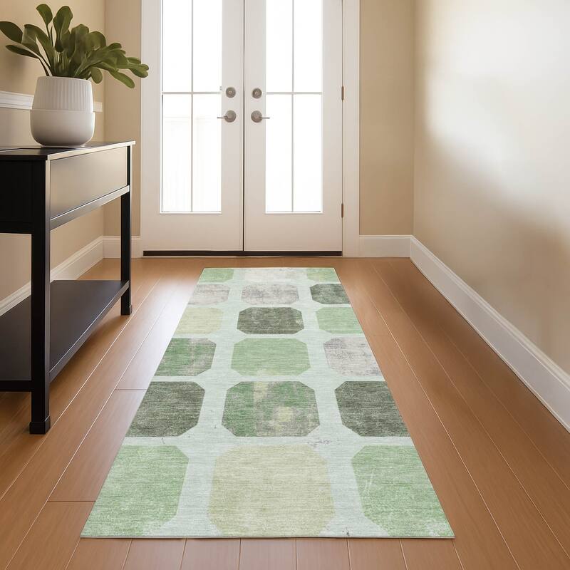Premium Washable Super Soft Casual Contemporary Mayfield Rug - Aloe - 2'3" x 7'6"