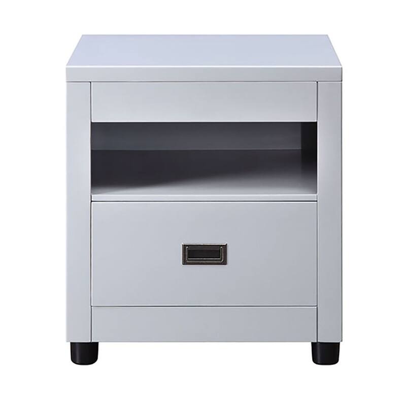 Nazare Dove Grey Storage End Table