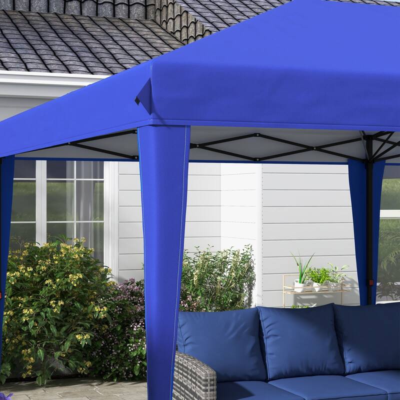 10'x19.2' Heavy Duty Pop Up Canopy Tent with Adjustable Height, UV Protection & Carry Bag for Outdoor Events