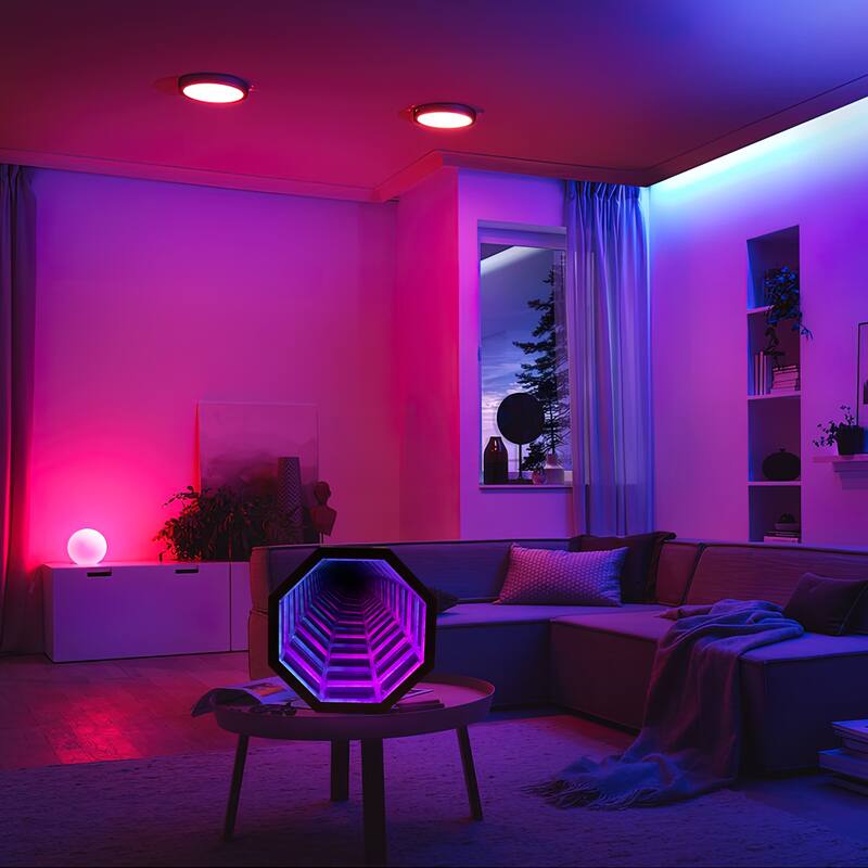 3D Mirror Infinity Tunnel Table Lamp