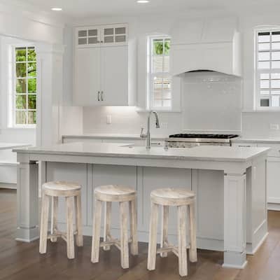 Brahma White Washed Solid Wood Counter Stool - 14.8L x 14.8W x 26.0H