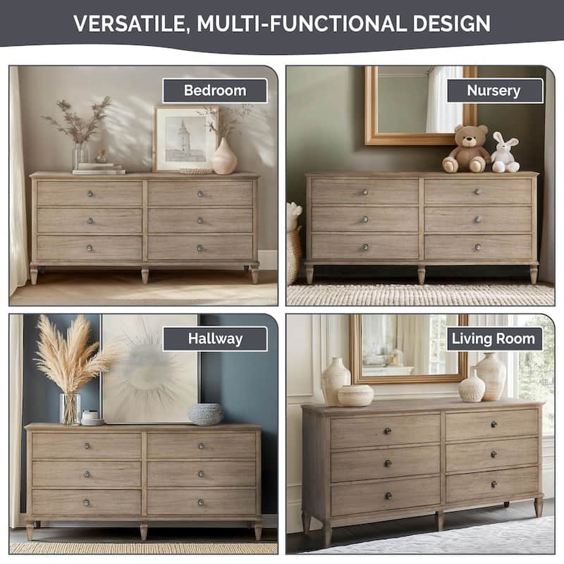 Madison Park Signature Victoria 6-drawer wood dresser (70")