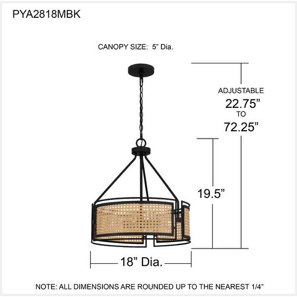 Peregrine 3-Light Matte Black Pendant