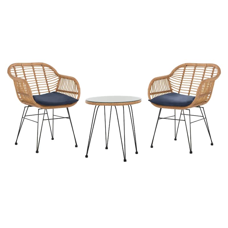 SAFAVIEH Outdoor Montserrat 3-Piece Lounge Set - 22Wx27Dx32H
