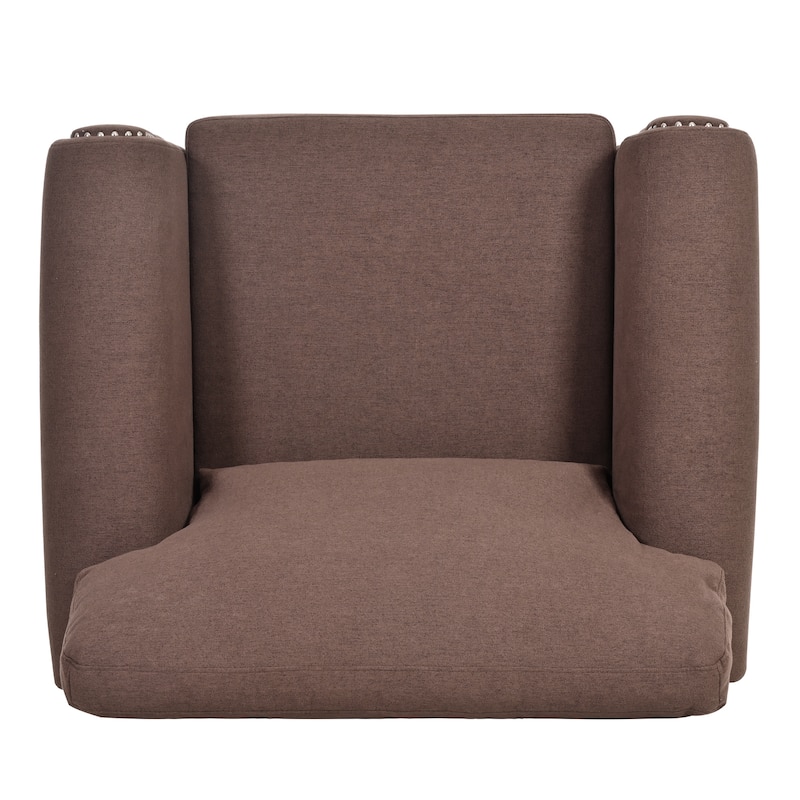 Brown 37.4" Accent Chair with Nailheads