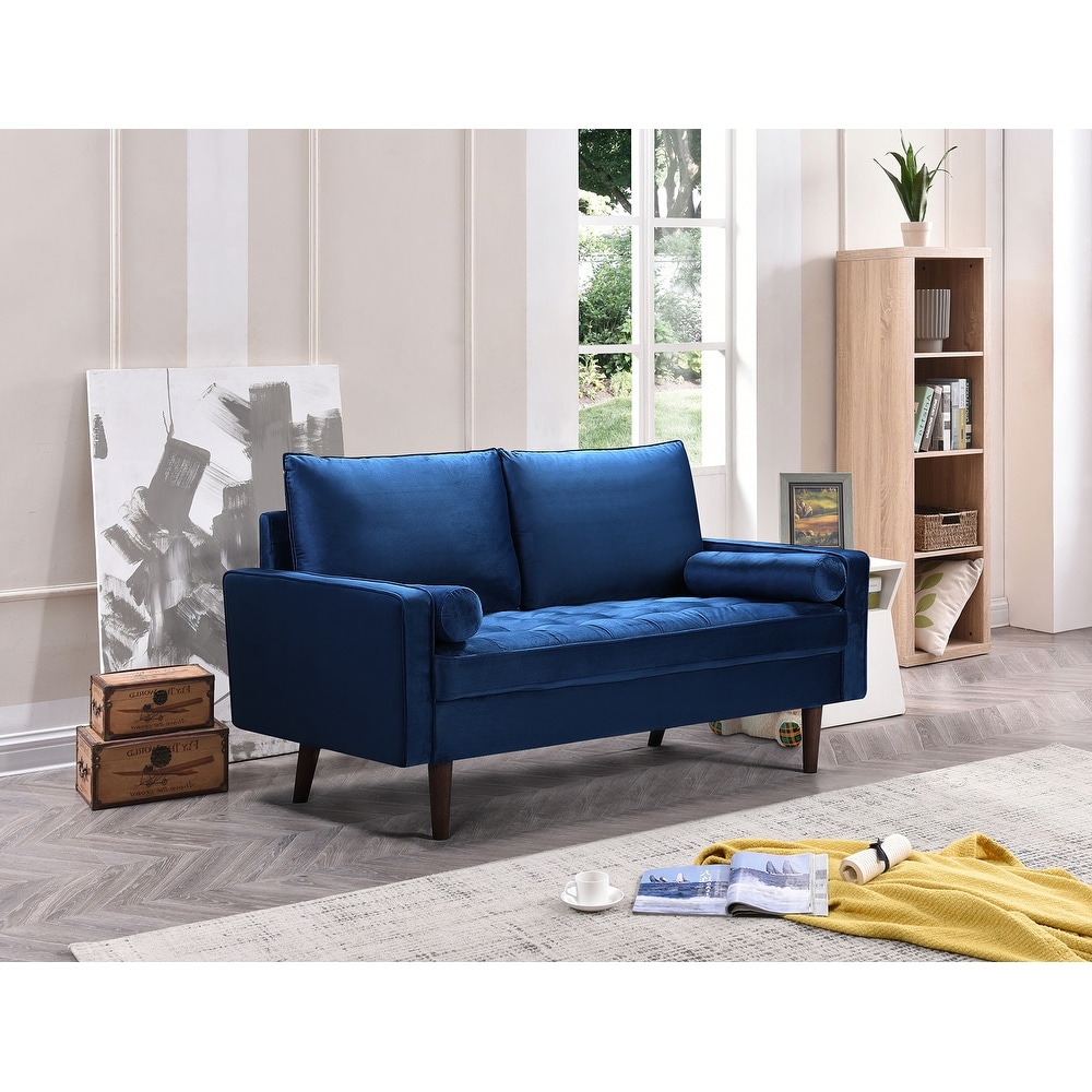 Blue loveseat shop