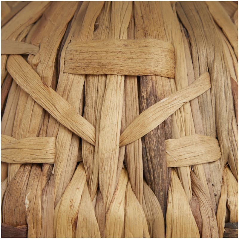 Seagrass Handmade Woven Room Table Lamp with Silver Base - Brown - Roche River Decor