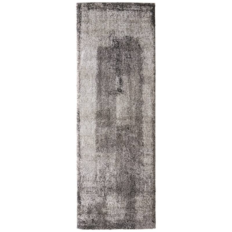 Peavy R39QC Abstract Modern Area Rug - 2'6" x 7'3" - Gray/Black/Taupe