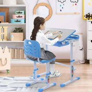 Height and Angle Adjustable Height Adjustable Study Desk And Chair Set ...