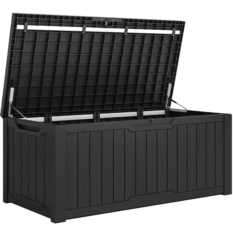 120 Gallons Large Resin Water Resistant Lockable Deck Box