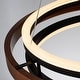 preview thumbnail 13 of 26, Modern 24" Walnut LED Wood Chandelier Ring Chandelier for Living Room Foyer