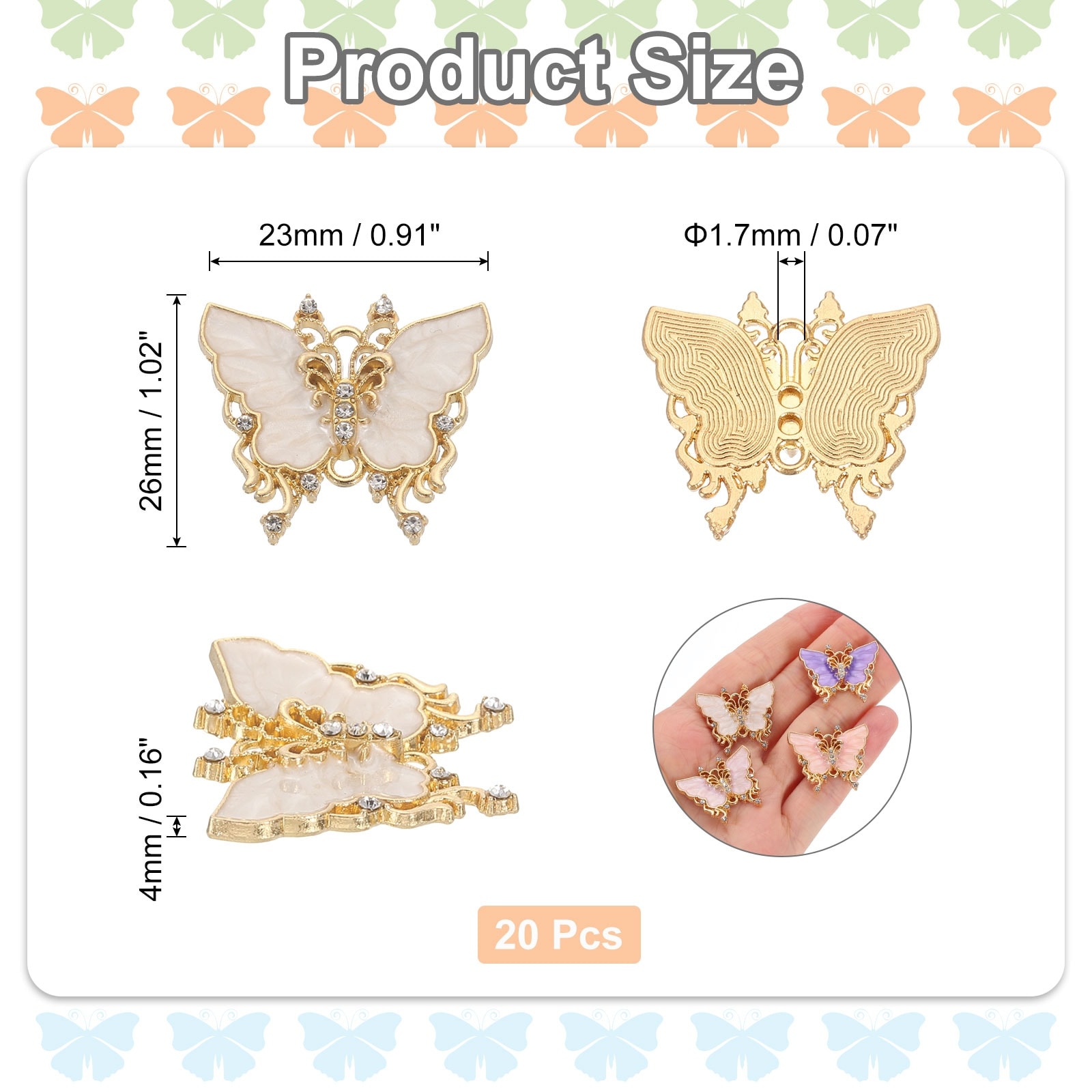 Butterfly Charm, Gold Plated Butterfly Pendant