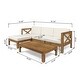 preview thumbnail 9 of 25, 2-Piece Acacia Wood Outdoor Sectional Sofa Set with Water-Resistant Cushions, Ottoman, and Coffee Table - Patio Furniture set