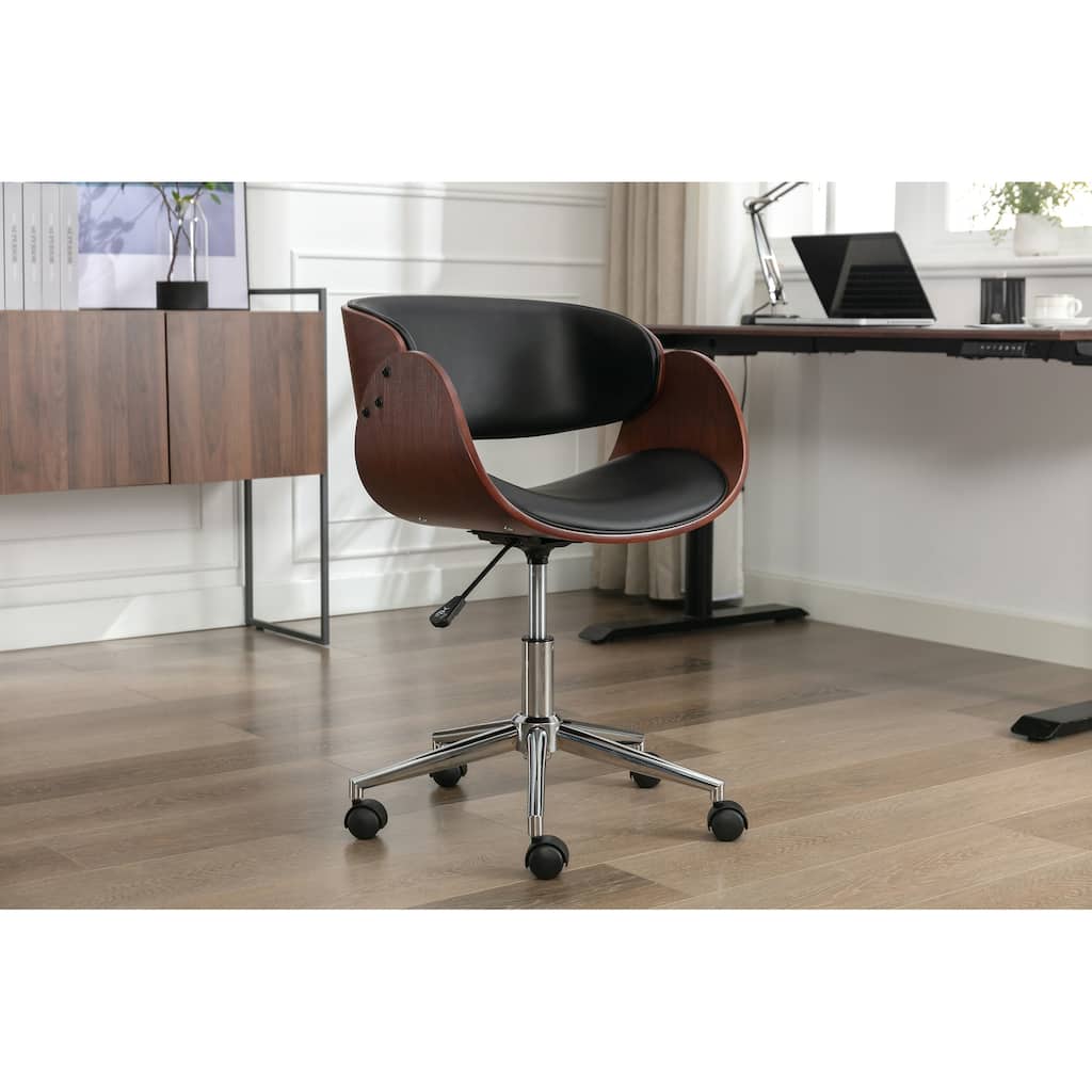 Porthos Home Monroe Faux Leather Mid-Century Office Chair