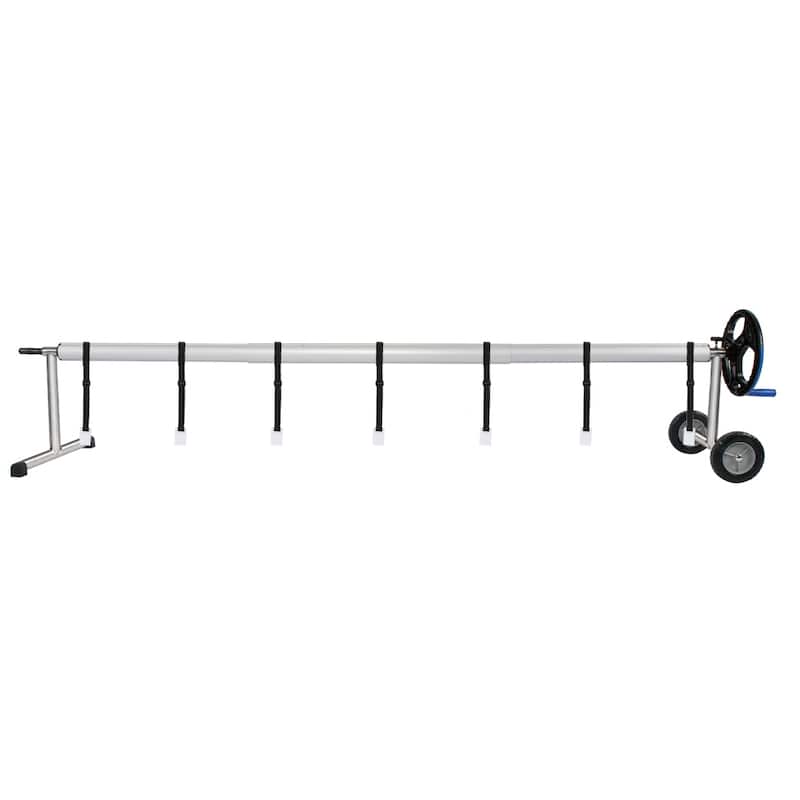 18 Ft Aluminum Inground Solar Cover Swimming Pool Cover Reel Blue