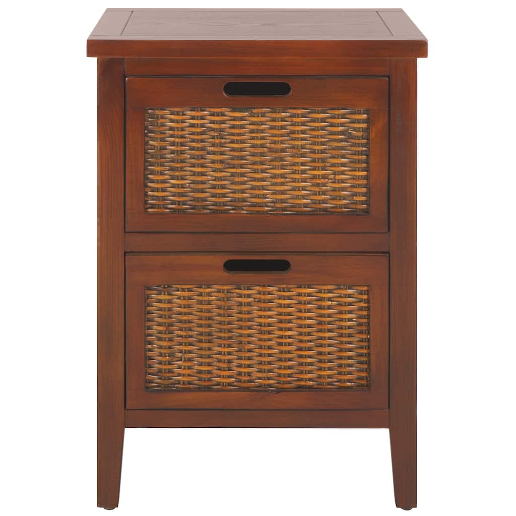 SAFAVIEH Petruna Dark Walnut Side Table - 17" x 14.2" x 24.2" - 17Wx14Dx24H