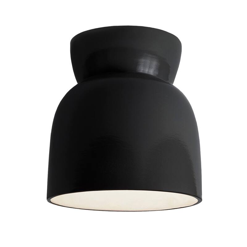 Ceramic Hourglass Outdoor Flush-Mount - Gloss Black