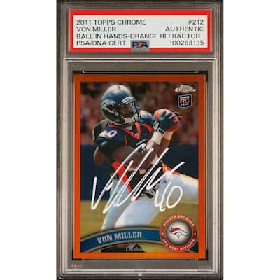 Von Miller 2011 Topps Chrome Orange Refractor Rookie Card #212 Auto PSA 00263135 - 8' x 11'