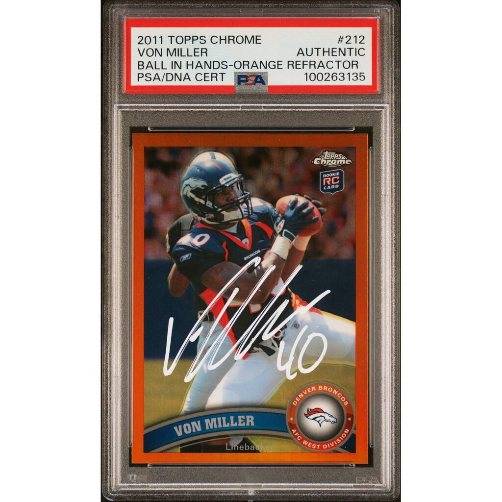 Von Miller 2011 Topps Chrome Orange Refractor Rookie Card #212 Auto PSA 00263135 - 8' x 11'