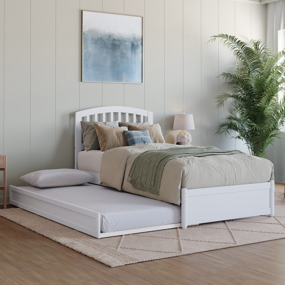 Lucia Platform Bed with Panel Footboard and Twin XL Trundle