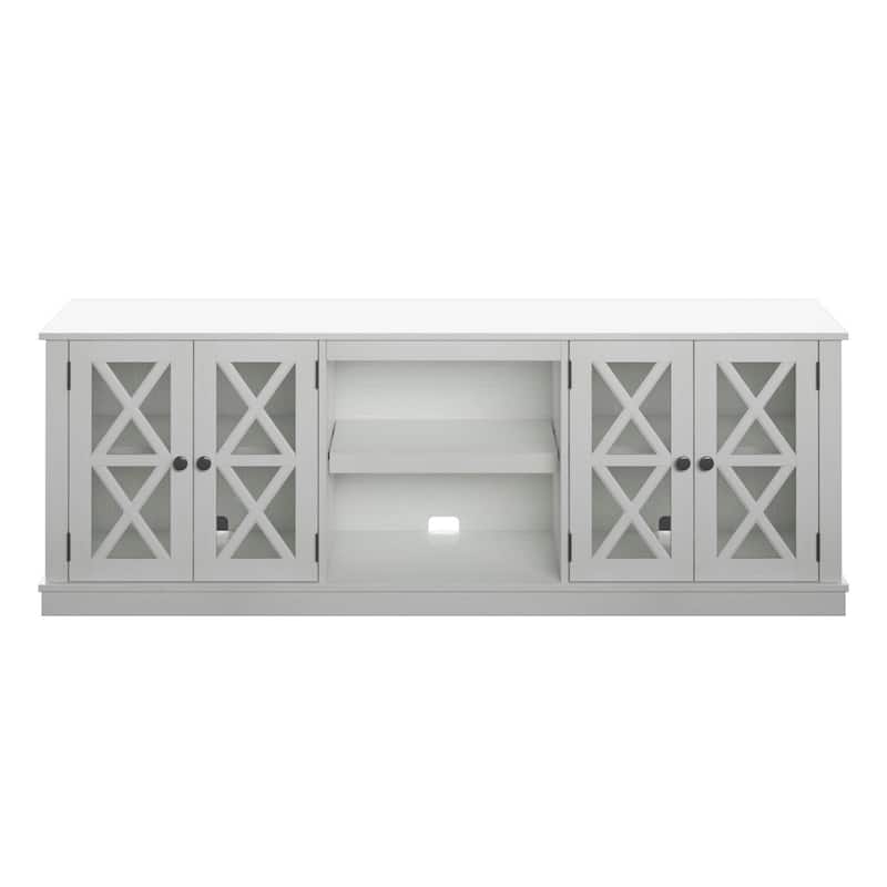 Modern Farmhouse TV Stand for TVs up to 80" - White