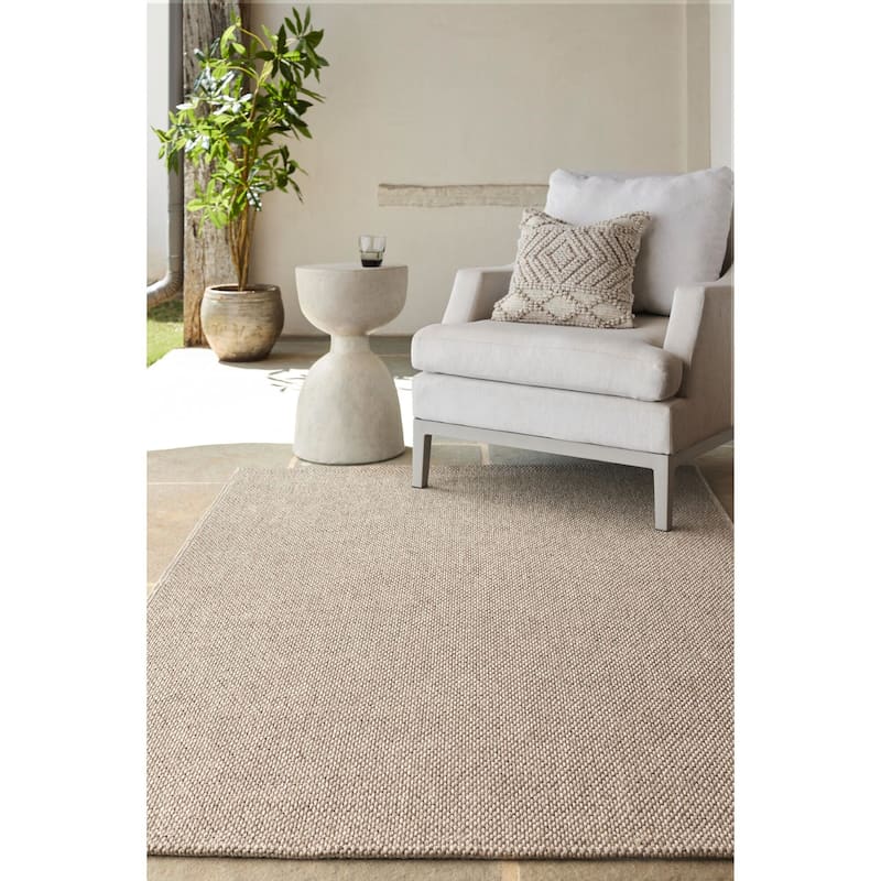 Becki Owens x Livabliss Birdie Neutral Outdoor Area Rug. - 5'1" x 7' - Light Beige