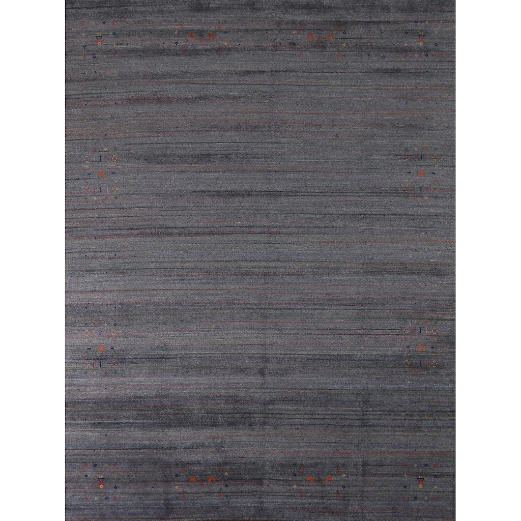 Hand Knotted Oriental 100% Wool Carpet Tribal Tribal Multi-Colored Gabbeh Area Rug - 9' 11'' X 8' 0''