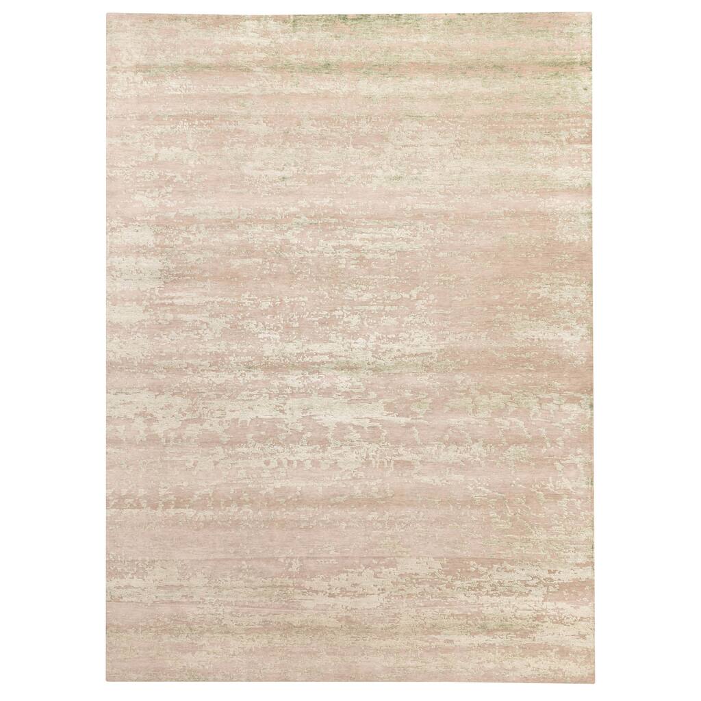 ECARPETGALLERY Hand-knotted Legacy Taupe Silk, Wool Rug - 8'11 x 12'0
