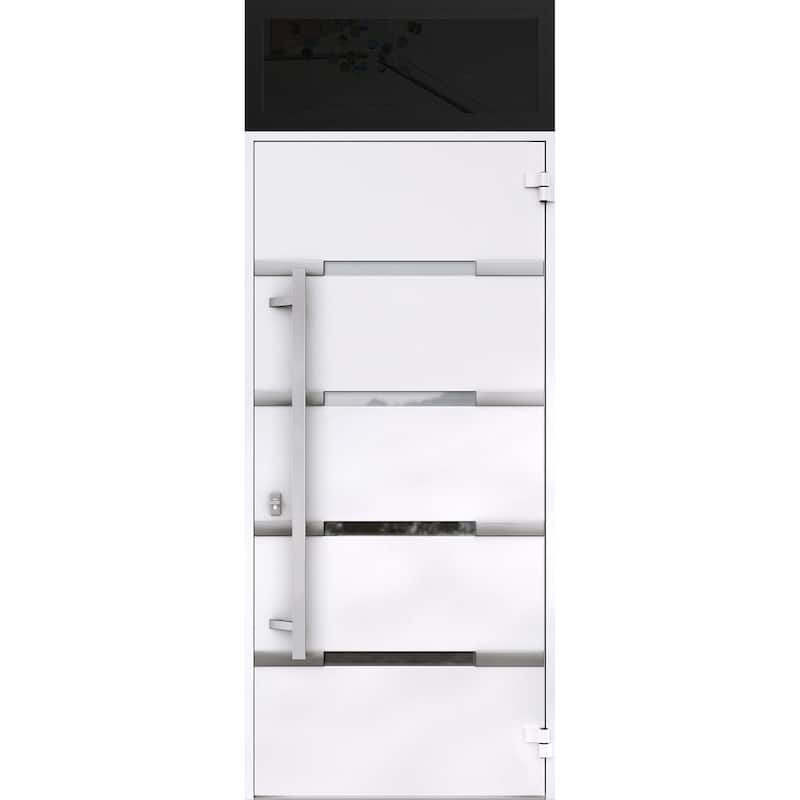 Front Prehung Steel Door 1105 Black Enamel Stainless Inserts W36xH80 Lh I