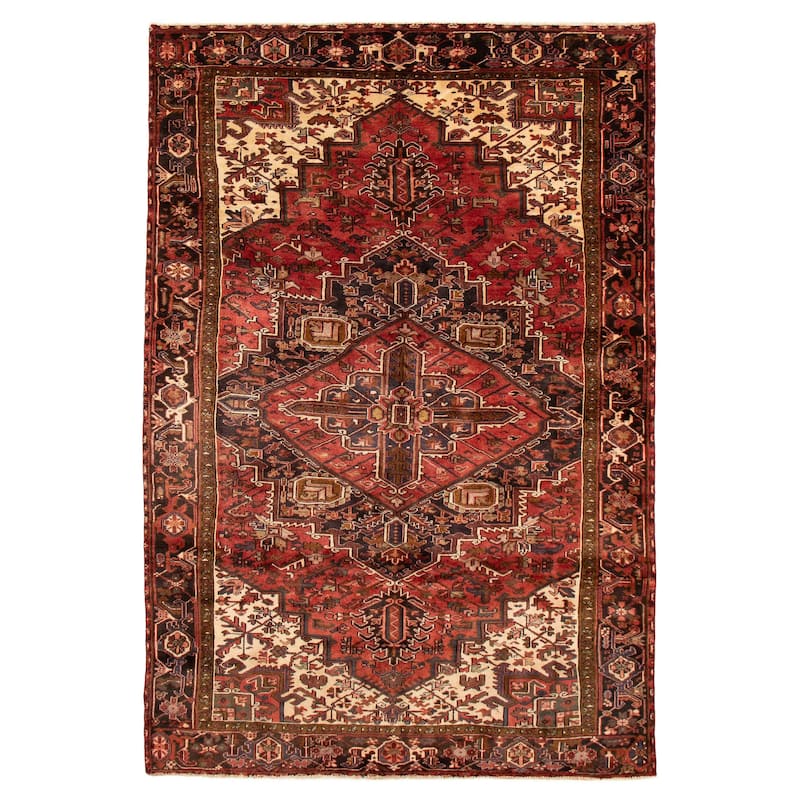ECARPETGALLERY Hand-knotted Sarabi Red Wool Rug - 7'7 x 11'10 - Red - 7'7 x 11'10