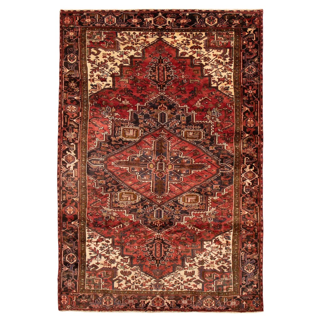 ECARPETGALLERY Hand-knotted Sarabi Red Wool Rug - 7'7 x 11'10
