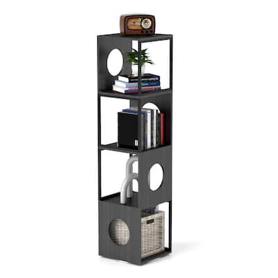 Rotating Bookshelf Tower - 11.8"D x 11.8"W x 50.7"H