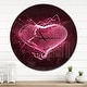 preview thumbnail 8 of 8, Designart 'Happy Valentine's Day' Oversized Modern Wall CLock 29 in. wide x 29 in. high