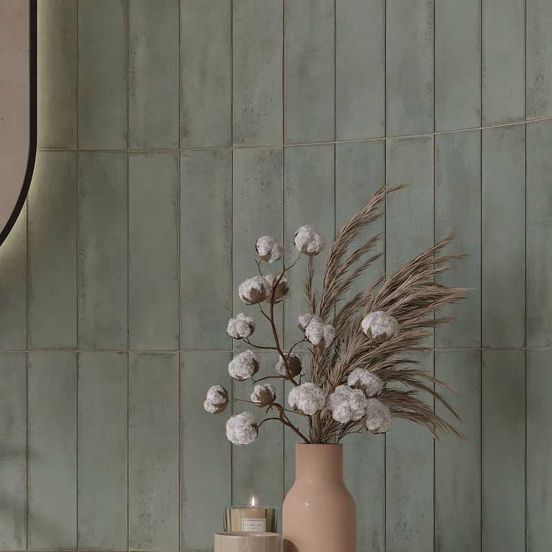 Relic 3 in. x 12 in. Glazed Ceramic Subway Wall Tile - Slate Blue Matte - 3 in. x 12 in.