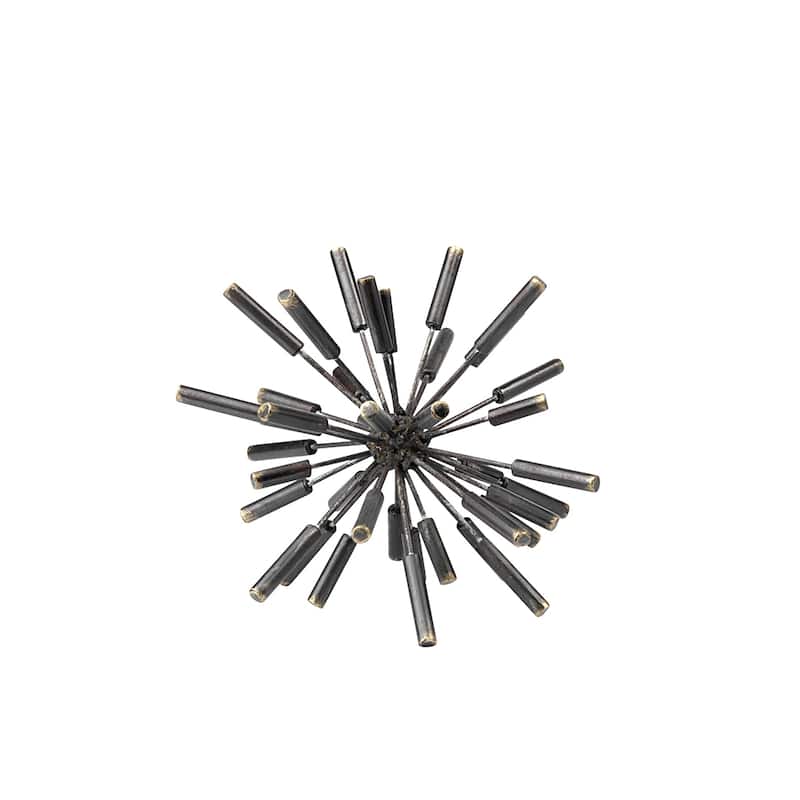 Black Metal Spiked Sculpture - 9" W x 9" D x 9" H