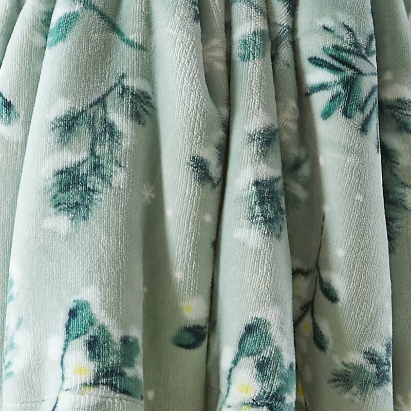 Linery & Co. Velvet Plush Reversible Sherpa Throw Blanket