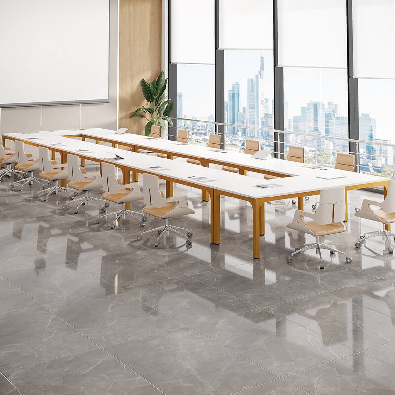 78.74-Inch Conference Table Set,13FT Conference Room Table, Large Rectangle Meeting Seminar Tables Set,Long Business Tables