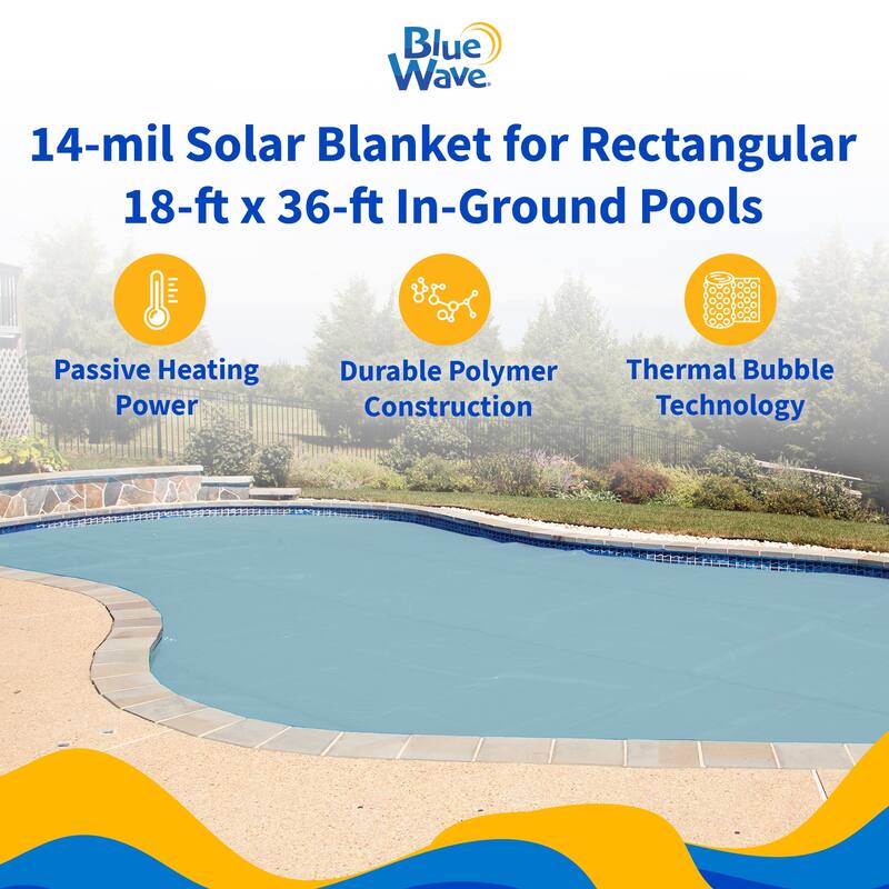 Blue Wave 14-mil Solar Blanket for Rectangular In-Ground Pools - Clear