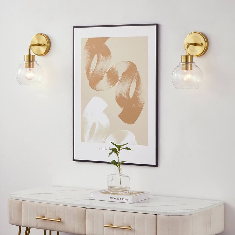 KAWOTI Modern Wall Sconce Set with Clear Shade(Set of 2)