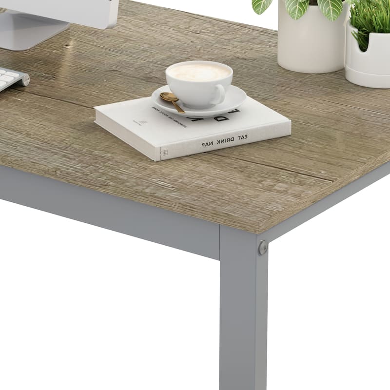 L-Shaped Computer Desk, 55.1"W Large Executive Office Desk