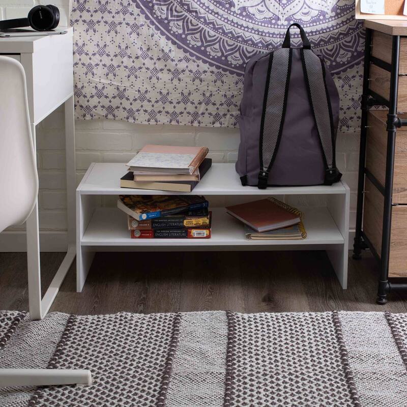 Organize It All 2 Shelf Stackable Shoe Rack in White