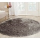 preview thumbnail 57 of 93, SAFAVIEH Handmade Arctic Shag Guenevere 3-inch Extra Thick Rug 5' x 5' Round - Grey