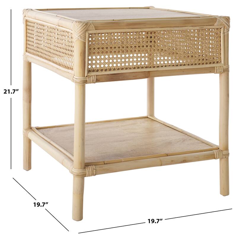 SAFAVIEH Arvid Solid Wood 1-Shelf Square Accent Table (Fully Assembled) - 20"W x 20"D x 22"H