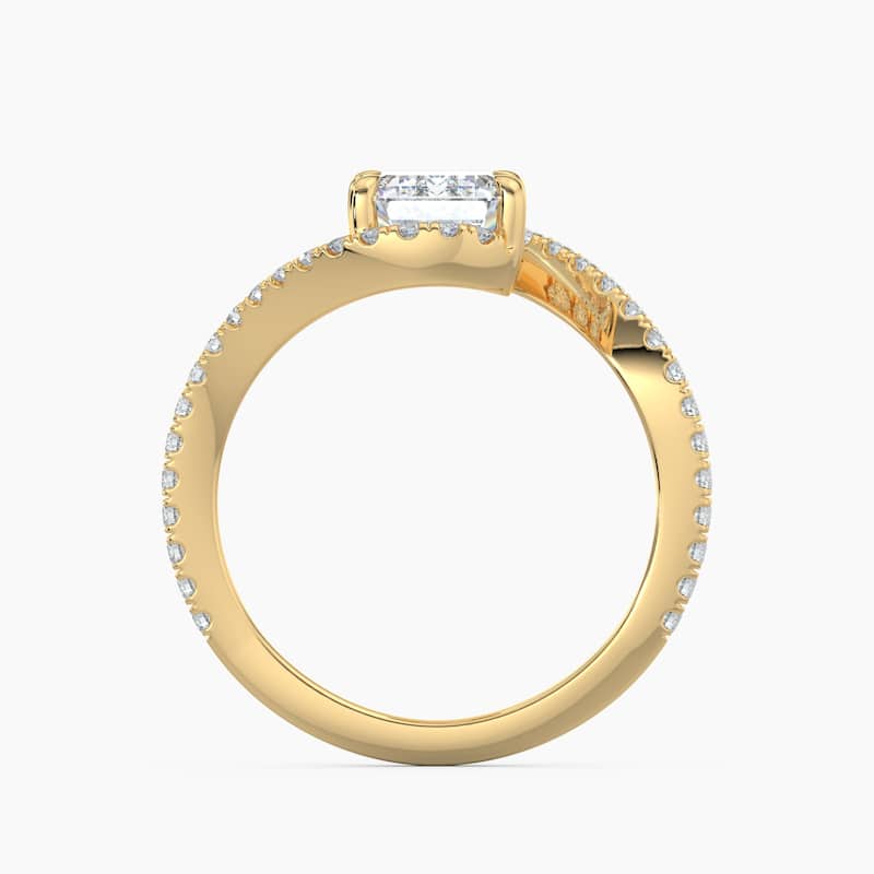 Auriya 14k Gold Emerald-cut Lab Grown Diamond Bypass Engagement Ring 1.00 to 5.00 ct. tw. (F-G, VS)