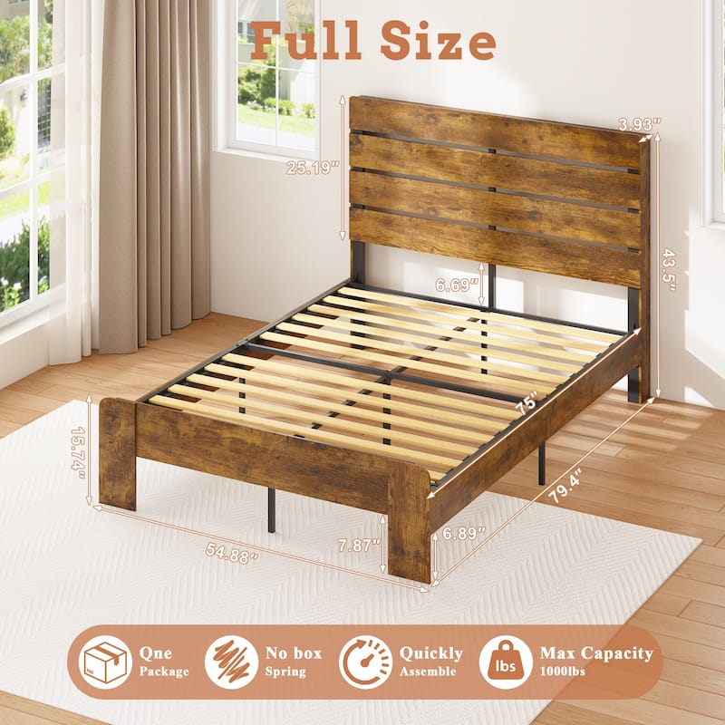 Bed Frame with Headboard and Footboard, with Under Bed Storage, LED Lights, Charging Station