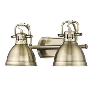 Yep by Golden Lighting Duncan 2-light Vanity in Rubbed Bronze and Chrome shade