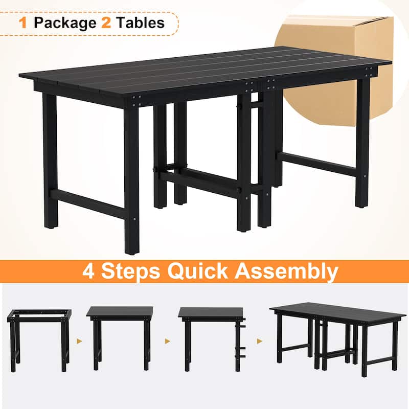 5 Piece HDPE Outdoor Dining Table Sets